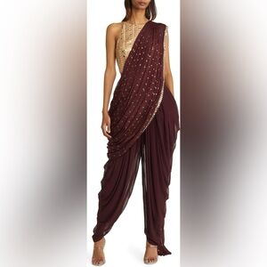 NEW Sani Tani Dhoti Burgundy pant set size small